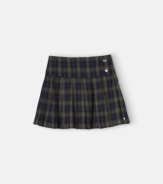 Checked pleated cotton-blend miniskirt | Tartine et Chocolat