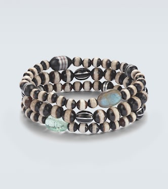 Set of 3 beaded bracelets with gemstones | Ileana Makri