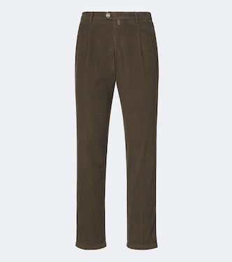 Cotton corduroy tapered pants | Kiton