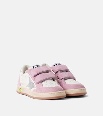 Ball Star suede-trimmed leather sneakers | Golden Goose Kids