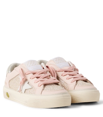 Sneakers May in pelle con glitter | Golden Goose Kids
