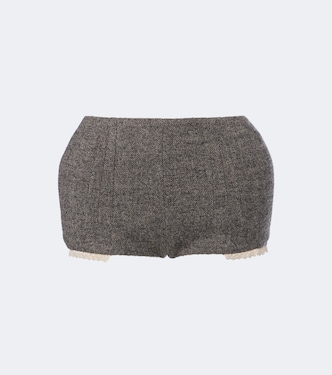Herringbone wool and cashmere-blend shorts | Magda Butrym