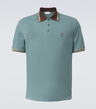 Greca cotton piqué polo shirt | Versace