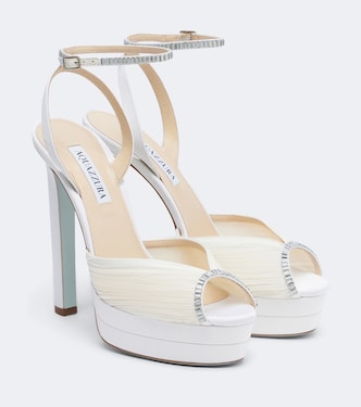 Bridal Be Mine embellished platform sandals | Aquazzura