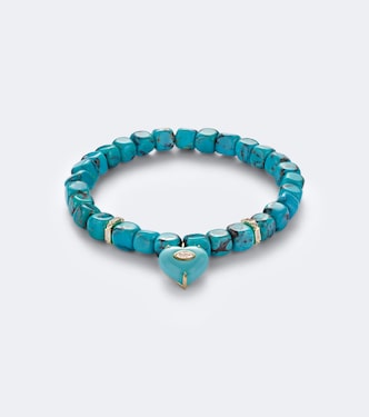 Bracelet en or 14 ct, perles, turquoise et diamants | Sydney Evan