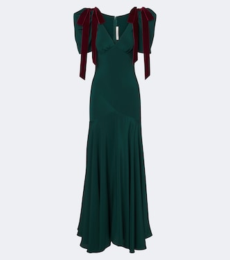 Bow-detail silk crêpe maxi dress | Rodarte