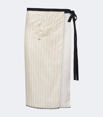 Bow-detail striped apron | Prada