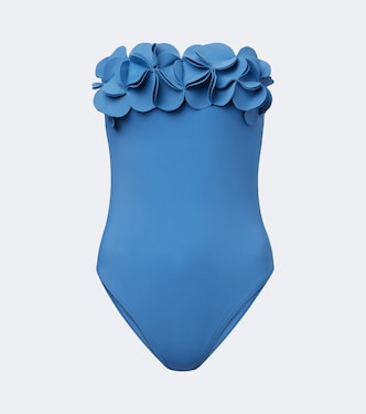 Bañador bandeau Tess con aplique floral | Karla Colletto