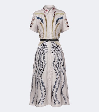 Kiera belted printed silk shirt dress | Altuzarra