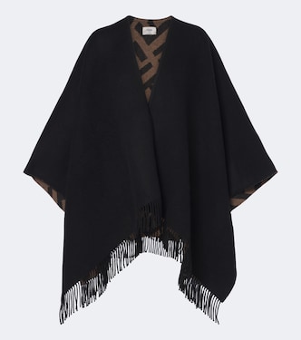 FF Zucca reversible wool and cashmere shawl | Fendi