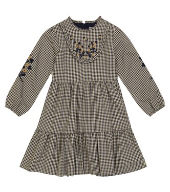 Embroidered gingham stretch-cotton dress | Tartine et Chocolat