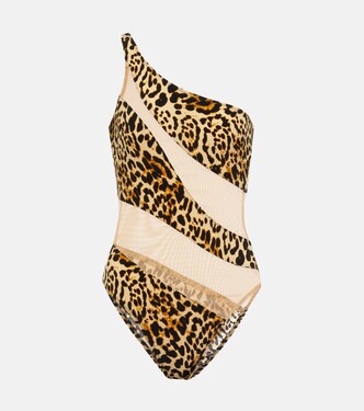 Snake Mesh Mio asymmetric swimsuit | Norma Kamali