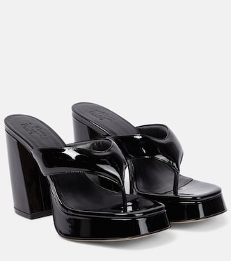 Gia 17 patent leather platform thong sandals | Gia Borghini
