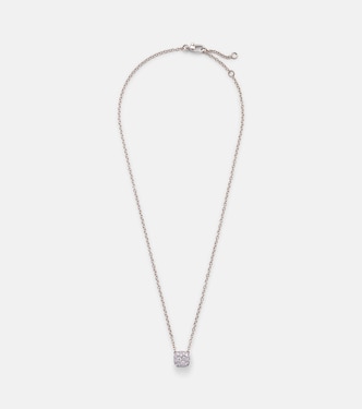 Nudo Solitaire 18kt rose and white gold necklace with diamonds | Pomellato