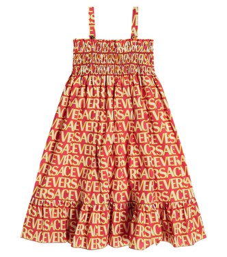 Printed cotton poplin dress | Versace Kids