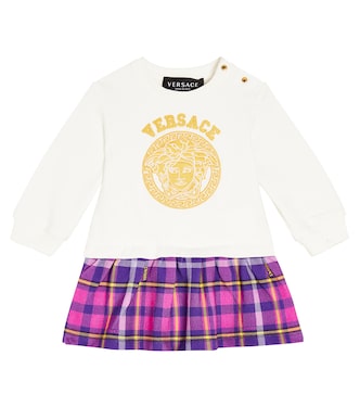 Baby logo cotton jersey dress | Versace Kids