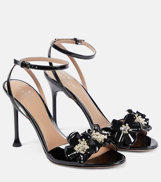 Archive Wild Flower patent leather sandals | Valentino Garavani