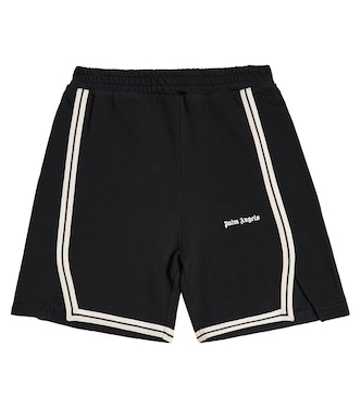 Logo striped cotton jersey shorts | Palm Angels Kids