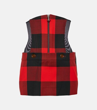 Minifalda Foam Corset de lana virgen a cuadros | Vivienne Westwood
