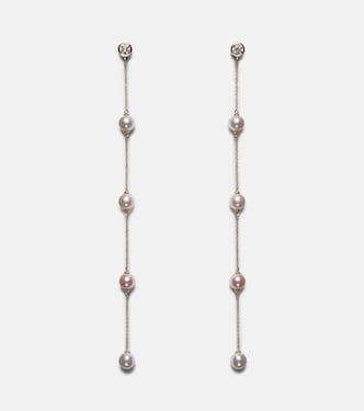 Boucles d'oreilles en or 14 ct, diamants et perles | Mateo