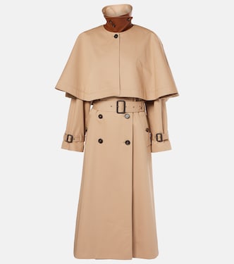 Caped cotton gabardine trench coat | Chloé