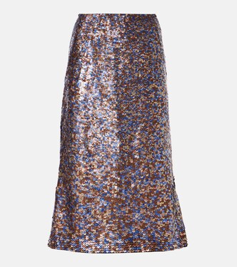 Sequined wool-blend midi skirt | Dries Van Noten