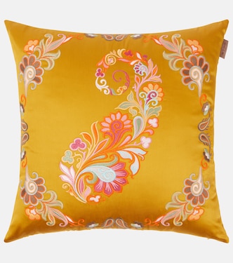 Kentia embroidered cotton cushion | Etro