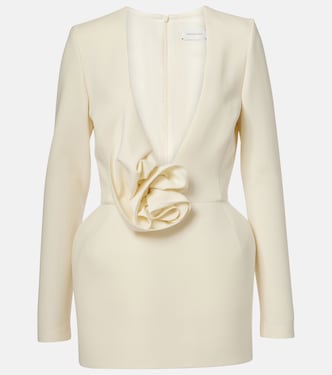 Floral-appliqué wool-blend minidress | Magda Butrym