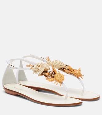 Marea raffia and leather thong sandals | Aquazzura