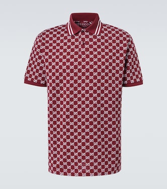 Polo de piqué de algodón en jacquard con GG  | Gucci