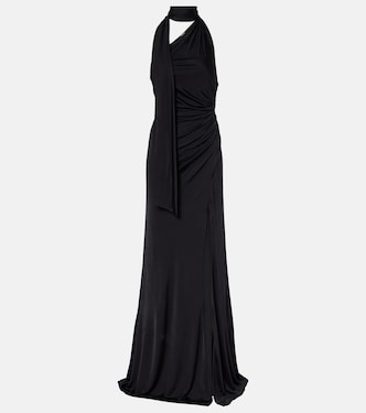 Scarf-detail one-shoulder jersey gown | Tom Ford