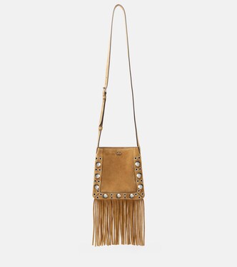 Nellcôte VLogo studded suede shoulder bag | Valentino Garavani