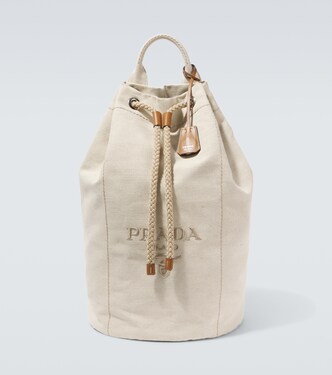 Bestickte Bucket Bag aus Canvas | Prada