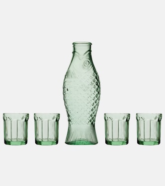 Fish & Fish carafe and set of 4 glasses by Paola Navone | Serax