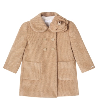 Floral-appliqué coat | Monnalisa