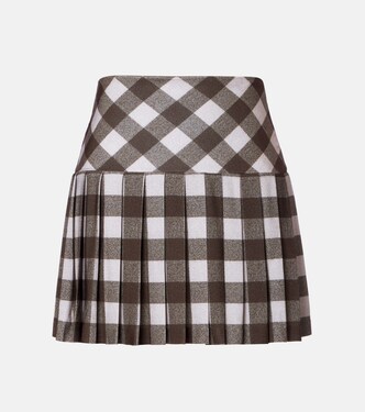 Checked pleated miniskirt | Norma Kamali