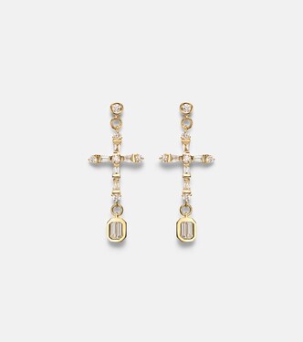 18kt gold (750/1000) drop earrings with diamonds | Shay Jewelry