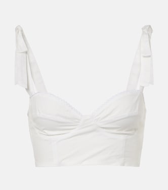 Top crop Alba in popeline di cotone | Bananhot