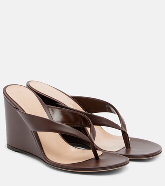 Leather wedge thong sandals | Gianvito Rossi