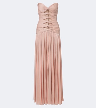 Ruched Lurex® georgette gown | Costarellos
