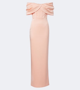 Ayla off-shoulder satin gown | Rebecca Vallance