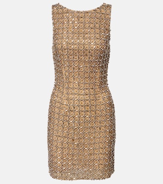 Gilded crystal-embellished minidress | Là Fuori