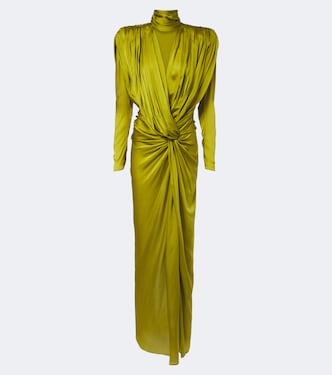 Draped silk satin maxi dress | Balmain