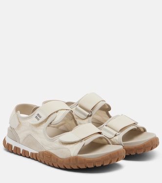 Tyre leather-trimmed sandals | Miu Miu