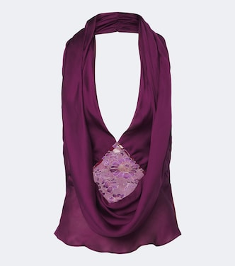 Top Cesura in seta con scollo all'americana | Christopher Esber