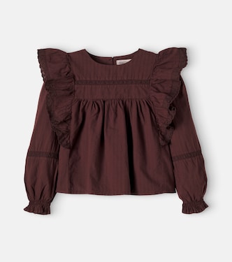Dalia embroidered cotton voile blouse | Cozmo