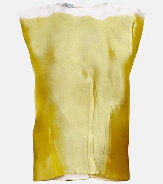 Sleeveless silk-blend blouse | Prada