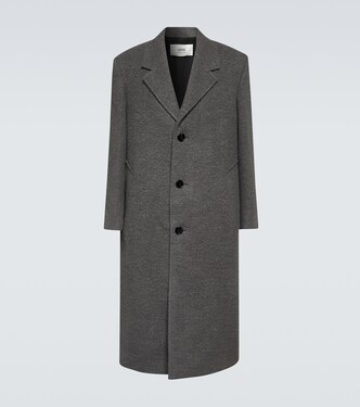 Single-breasted wool-blend coat | Ami Paris