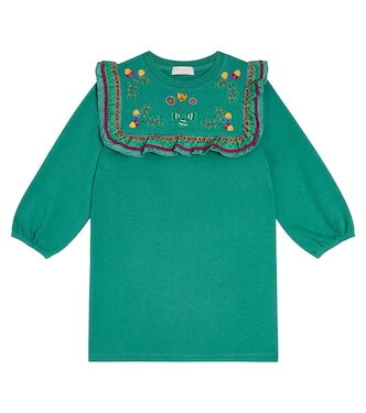 Embroidered cotton jersey dress | Stella McCartney Kids
