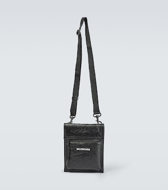 Explorer leather pouch with strap | Balenciaga